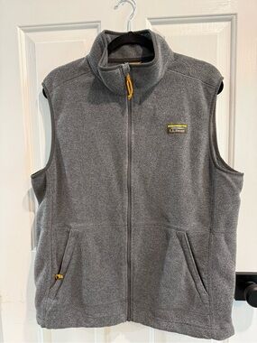 L.L.Bean Men’s Gray Fleece Full-Zip Vest